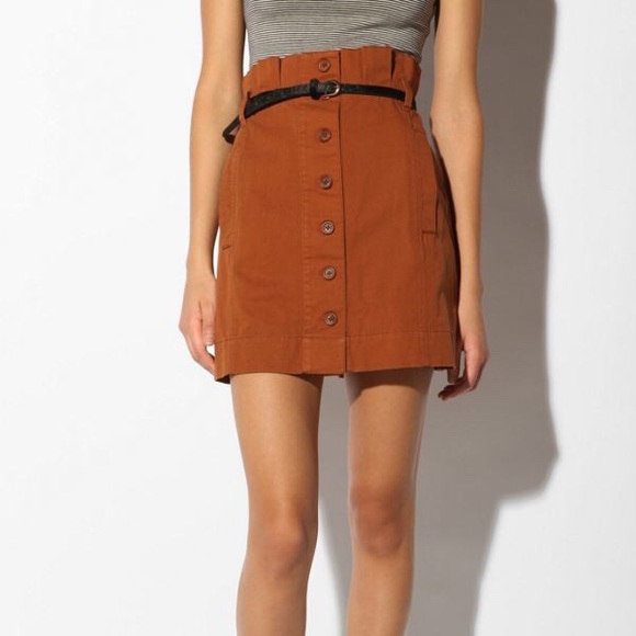 Urban Outfitters Dresses & Skirts - Urban Outfitters Button Front Paperbag Tan Skirt
